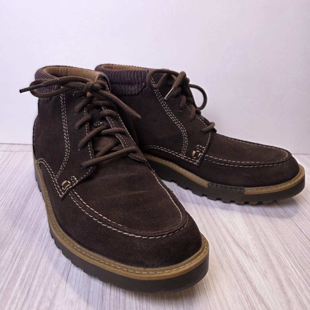 Clarks Men's Barnes Mid Oxford Boot Dark Brown Suede US 9 M Outdoors Hiking